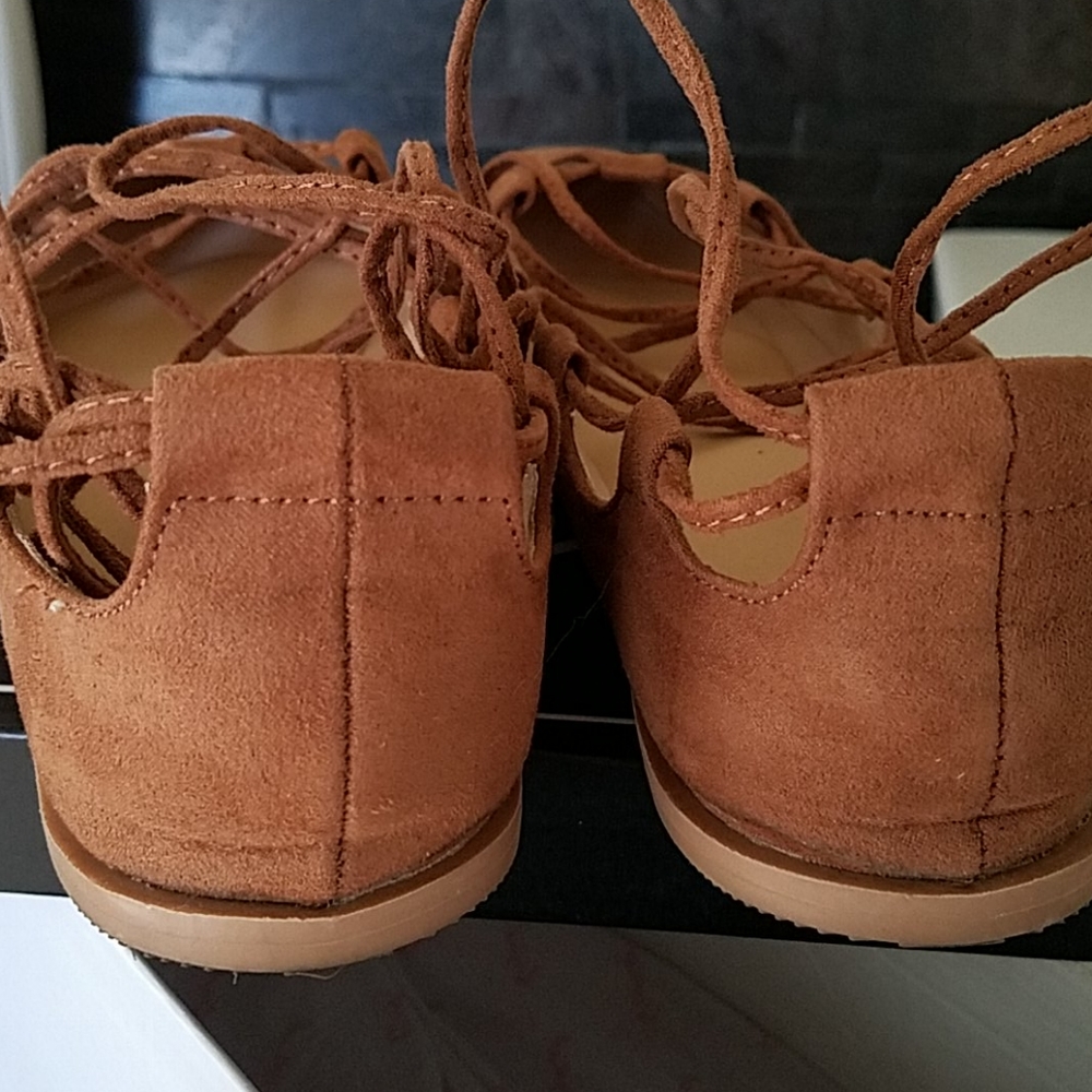 Qupid Lace Up Flats - Picture 4 of 5